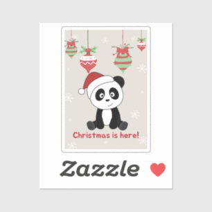 Panda jul Snö Winter Animals Pandas Sticker Klistermärken