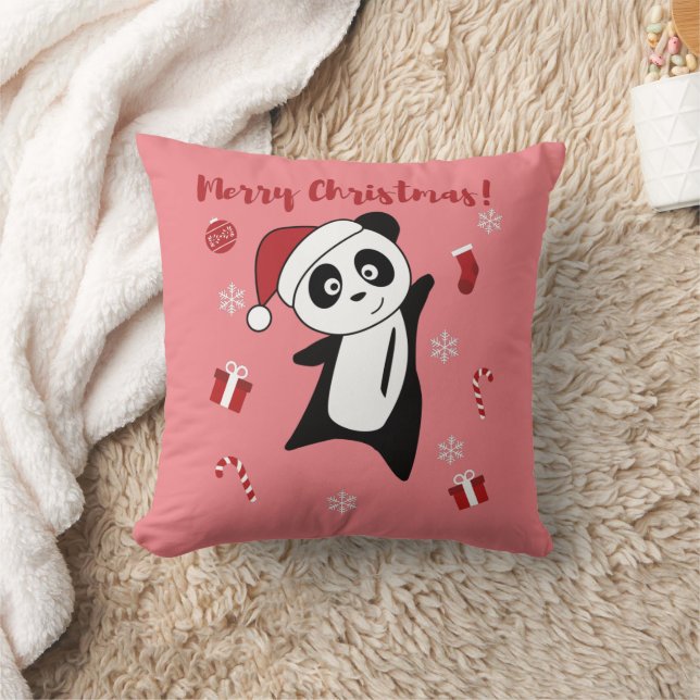 Panda jul Snö Winter Animals Pandas Throw P Kudde (Filt)