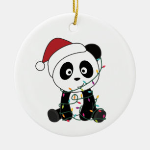 Panda jul Snö Winter Animals Pandas Vuxen C Julgransprydnad Keramik
