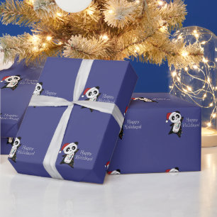 Panda jul Snö Winter Animals Pandas Wrappin Presentpapper