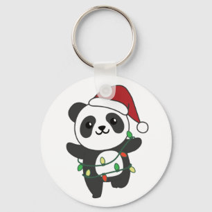 Panda Jul Winter Animals Pandas Keychain Nyckelring