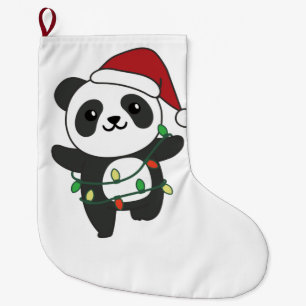 Panda jul Winter Animals Pandas Large Kristus Stor Julstrumpa