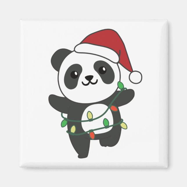 Panda jul Winter Animals Pandas Magnet (Framsidan)