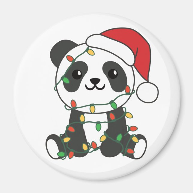 Panda jul Winter Animals Pandas Magnet (Framsidan)
