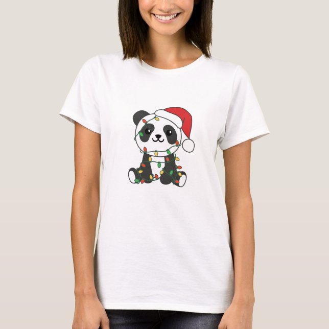 Panda jul Winter Animals Pandas T Shirt (Framsida)