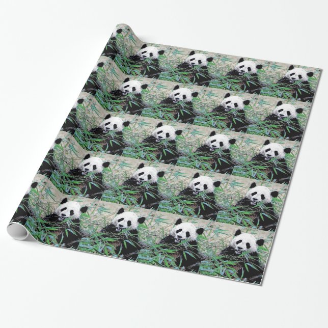 Panda Jul Wrapping Papper Presentpapper (Utrullad)