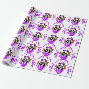 Panda Julens Lila omsluter papper Presentpapper