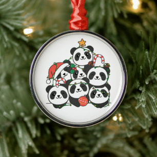 Panda Julgran Funny Animal jul Cerami Julgransprydnad Metall
