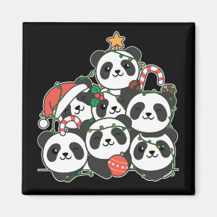 Panda Julgran Funny Animal jul Magnet