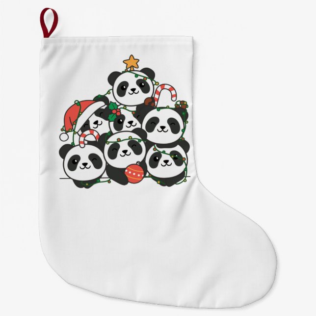 Panda Julgran Funny Djurjul Stor Julstrumpa (Framsidan)