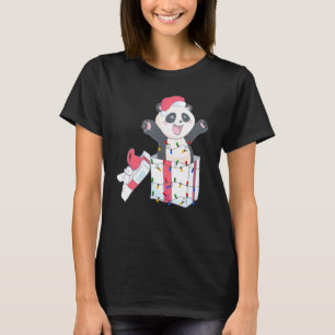 Panda Julgran Light Santa Julafton Kids Boy Gir T Shirt