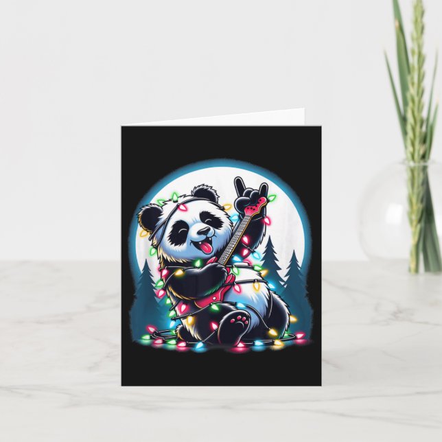 Panda Julgran Ljus Funny Julafton Panda Älskare Kort (Framsida)