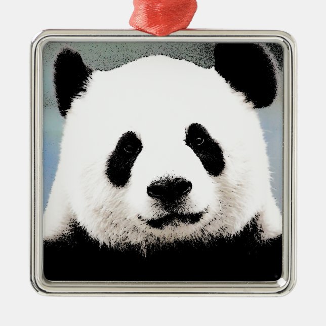 Panda Julgransprydnad Metall (Framsidan)
