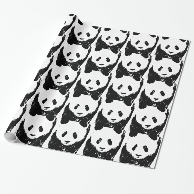 Panda-julklapp - packa presentpapper (Utrullad)