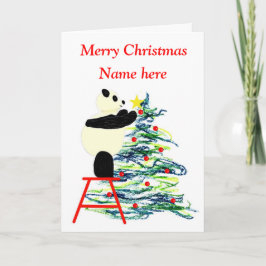 Panda Julkort, helgdag kort