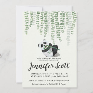 Panda Jungle Baby Shower-inbjudan