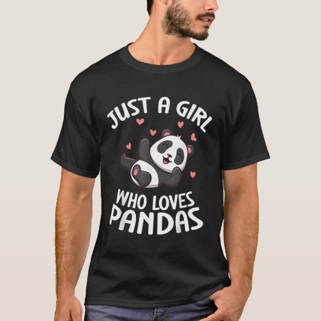 Panda Just A WHO Kärlek Pandas T Shirt (Framsida)