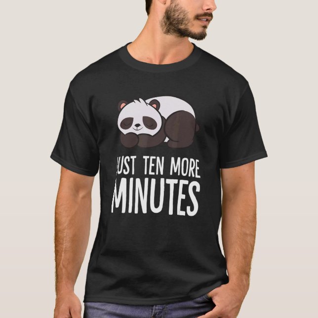 Panda Just Ten More Minutes Snooze Alarm Clock Pan T Shirt (Framsida)