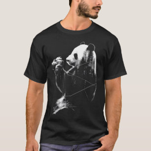 Panda Kamera Skog Grafisk Ritning Djurälskare A T Shirt