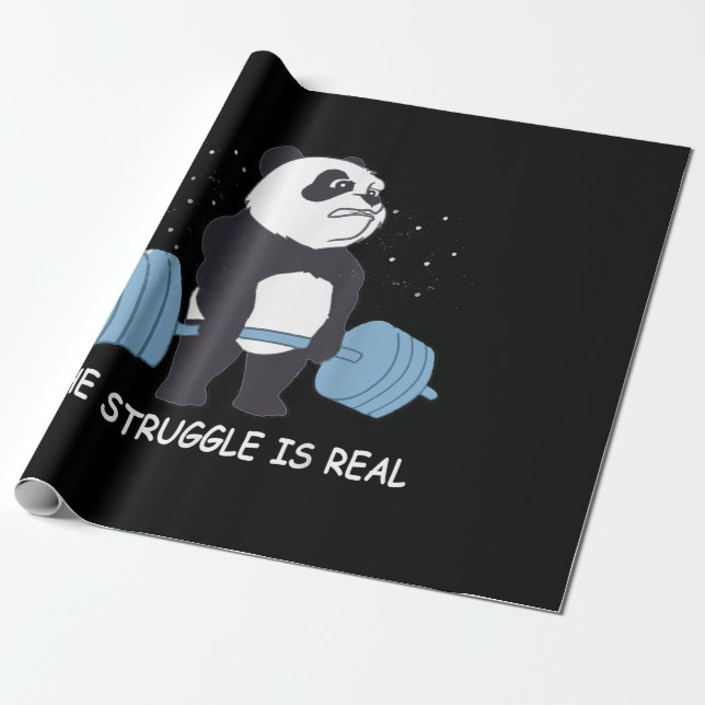 Panda Kamle är en riktig skulptur. Presentpapper (Utrullad)