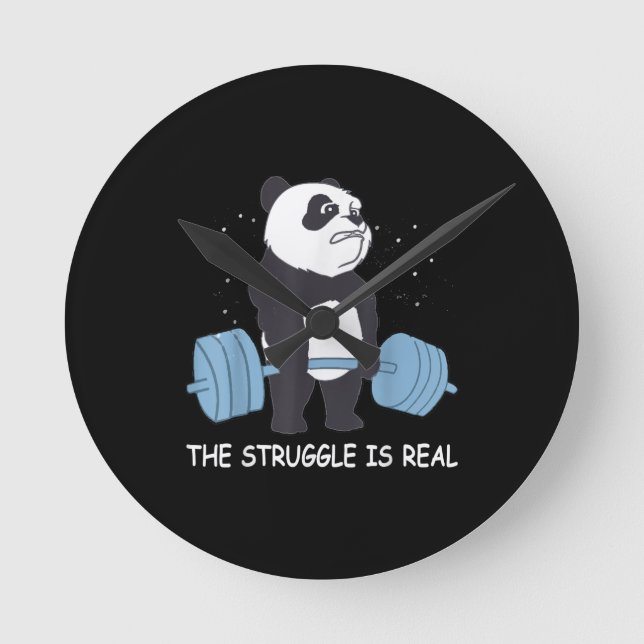 Panda Kamle är en riktig skulptur. Rund Klocka (Framsida)