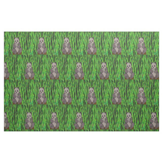 Panda - Kammad bomullstyg Tyg (Fat Quarter)