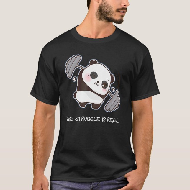Panda Kampen är verklig viktningsförmåga G T Shirt (Framsida)