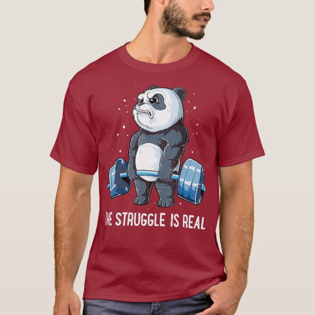 Panda Kampen är verklig viktningsförmåga T Shirt (Framsida)