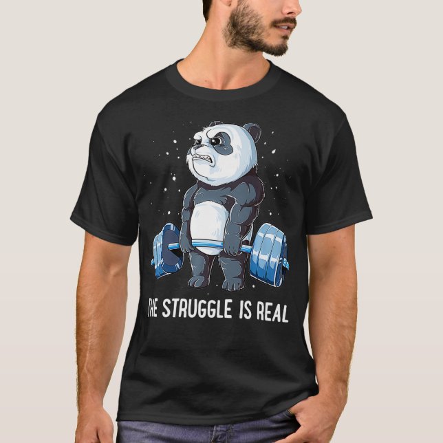 Panda Kampen är verklig viktningsförmåga T Shirt (Framsida)