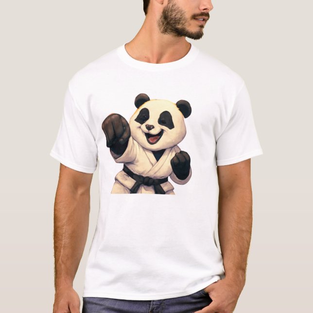 Panda Karate Master - Cute Martial Arts T Shirt (Framsida)