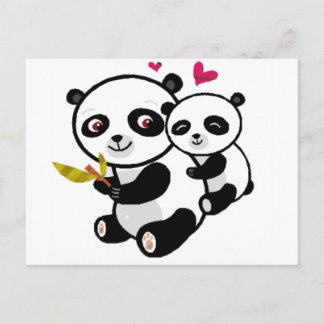 Panda Kärlek <3 Vykort