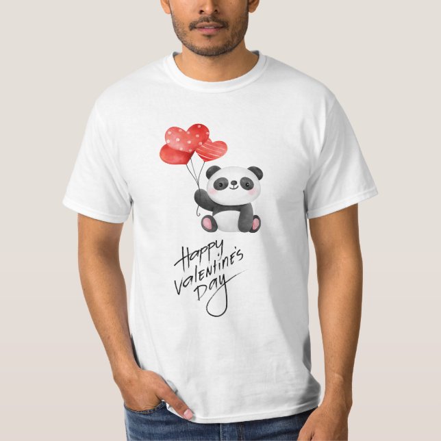 Panda Kärlek Balloons T Shirt (Framsida)