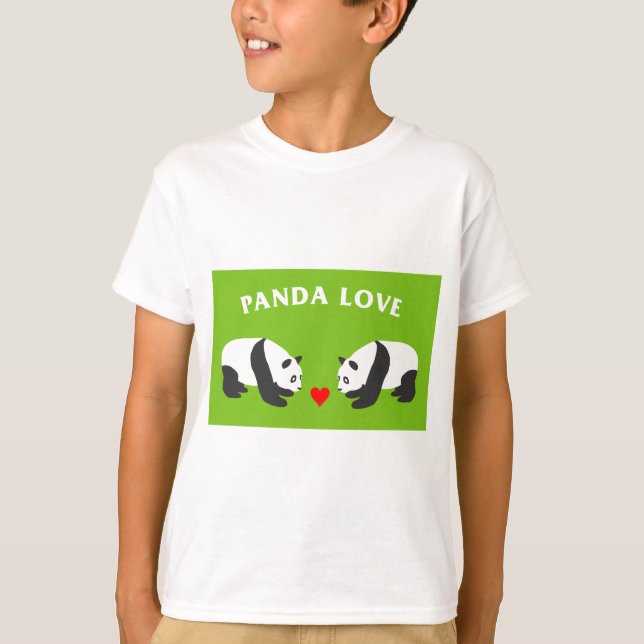 Panda Kärlek (Grönt) Tee (Framsida)