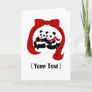 Panda Kärlek-hälsningskort Helgkort