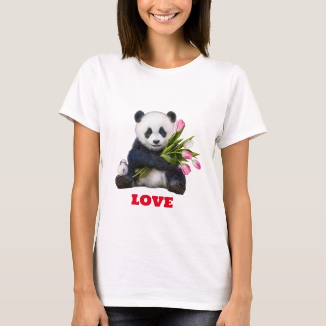 Panda Kärlek: Heartwarming Harmony T Shirt (Framsida)