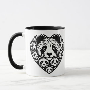 Panda kärlek hjärta mugg