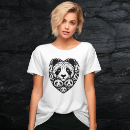 Panda kärlek hjärta t shirt