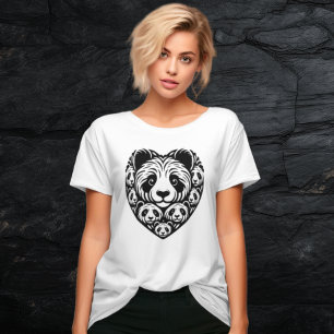Panda kärlek hjärta t shirt
