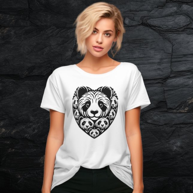 Panda kärlek hjärta t shirt (Skapare uppladdad)