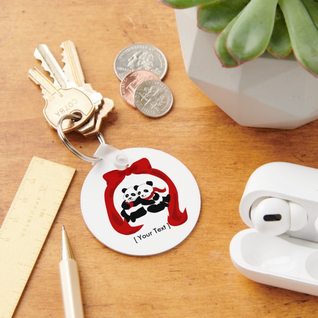 Panda Kärlek Keychain Nyckelring (Skrivbord)