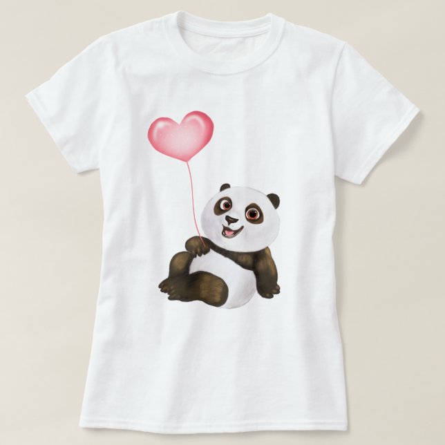 Panda Kärlek T Shirt (Design framsida)