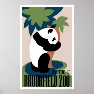 Panda Kärlek Träd vid Zoo 1938 WPA Poster