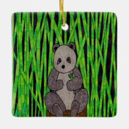 Panda - Keramisk Ornament