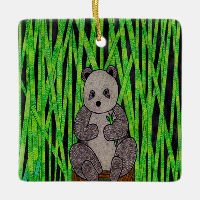 Panda - Keramisk Ornament (Framsida)