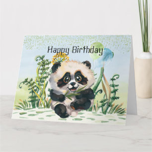 Panda Kid Grattis på födelsedagen Kort