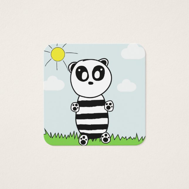 Panda Kids Fyrkantigt Visitkort (Framsida)