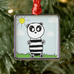 Panda Kids Julgransprydnad Metall
