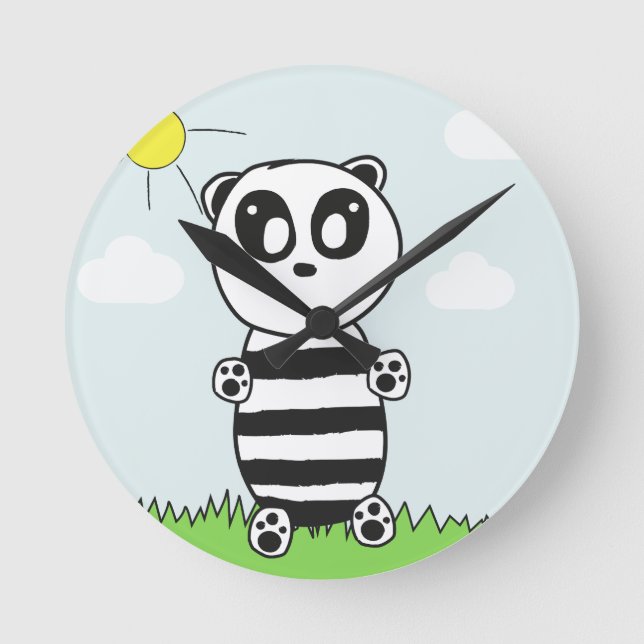 Panda Kids Rund Klocka (Framsida)