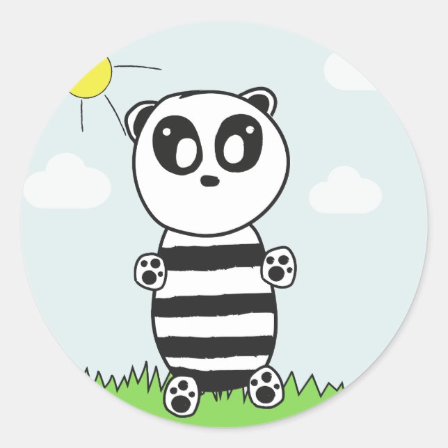 Panda Kids Runt Klistermärke (Framsida)
