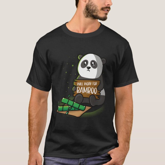 Panda kommer att arbeta för Bamboo T Shirt (Framsida)